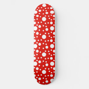 Skateboard Pois blanc rouge