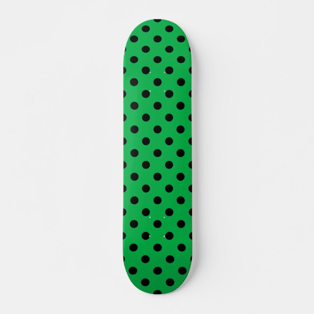 Skateboard Pois vert et noir (Devant)