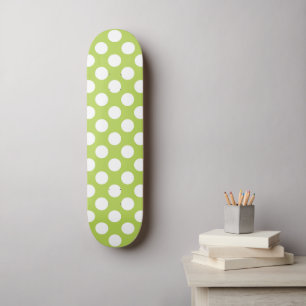 Skateboard Pois verts, Motif à points Polka, points, pointill