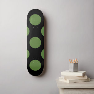 Skateboard Pois verts, Motif à points Polka, points, pointill
