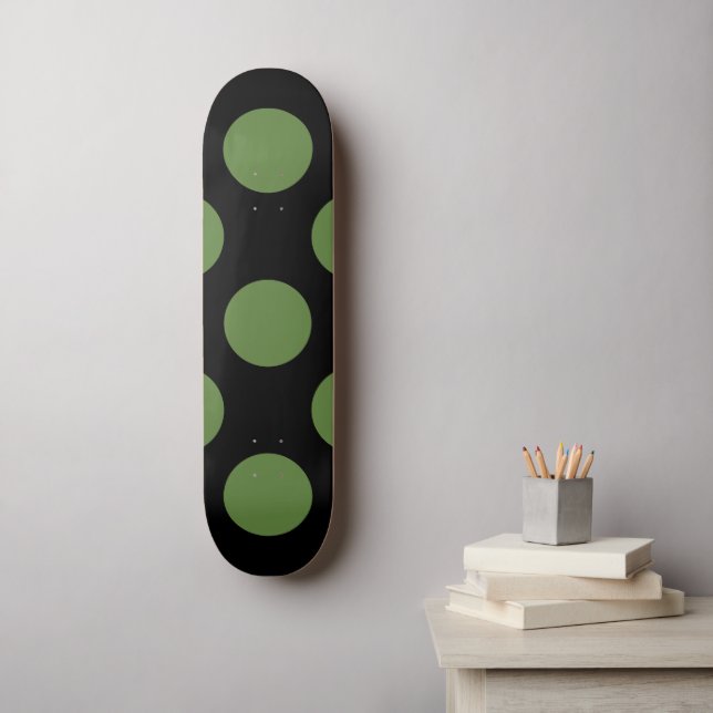 Skateboard Pois verts, Motif à points Polka, points, pointill (Art mural)