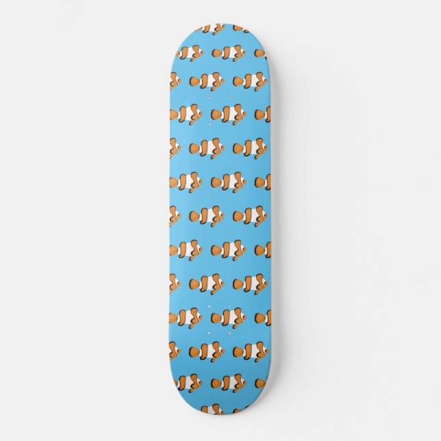 Skateboard Poisson clown tropical lumineux (Recto)