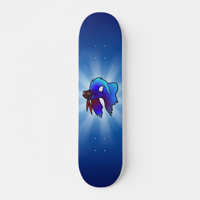 Skateboard Poisson combattant cartoon / Poisson combattant si (Devant)