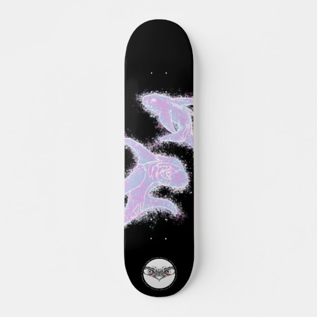 Skateboard Poisson couple mer vie animal peinture (Devant)