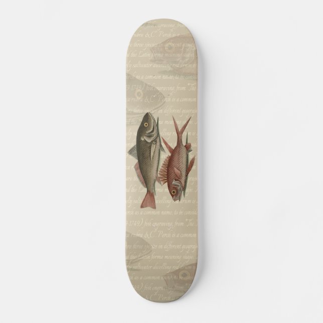 Skateboard Poisson Perche Rouge Pêcheur d'Art (Recto)