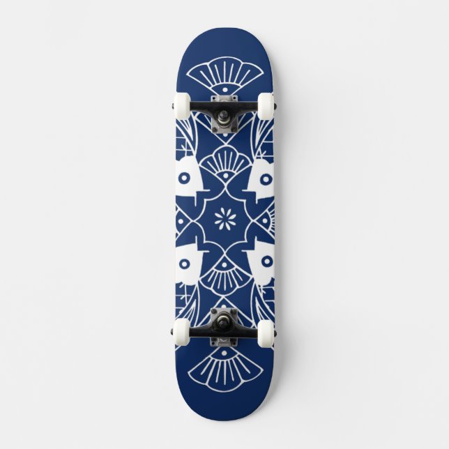 Skateboard Poisson sous-marin avec Arrière - plan bleu (Recto)