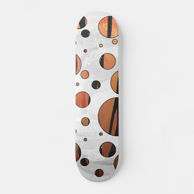 Skateboard Polis Dot Tiger Hot orange et noir (Recto)