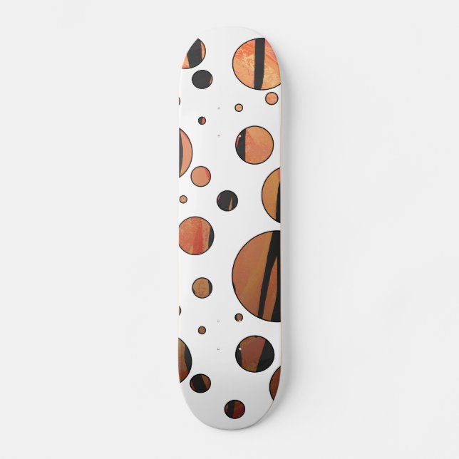 Skateboard Polis Dot Tiger Hot orange et noir (Recto)