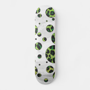 Skateboard Polka Dot Leopard noir et vert