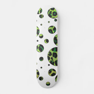 Skateboard Polka Dot Leopard noir et vert