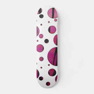 Skateboard Polka Dot Tiger rose chaud et noir