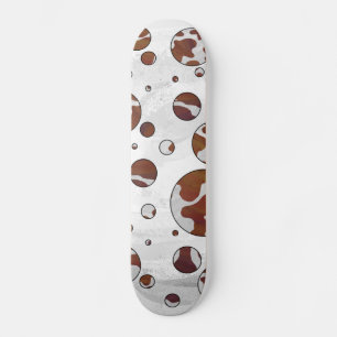 Skateboard Polka Dot Vache Brown et blanche