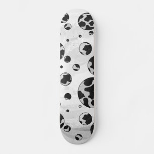 Skateboard Polka Dot Vache noir et blanc