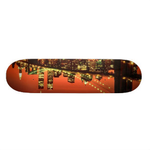 Skateboard Pont de Brooklyn la nuit