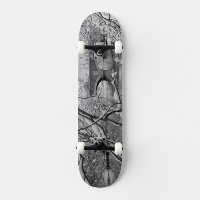 Skateboard Pont de voûte au-dessus de rivière congelée en (Recto)