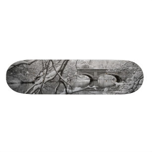 Skateboard Pont de voûte au-dessus de rivière congelée en