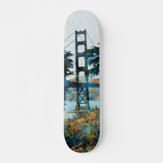 Skateboard Pont magique Blue_orange de coucher du soleil (Devant)
