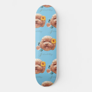 Skateboard Poodle de jouet avec Fleur et Illustration télépho