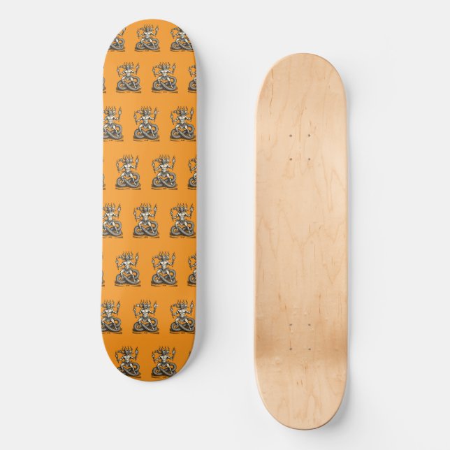 Skateboard Porteur de Flambeau Brûlant (Recto)