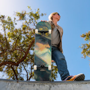 Skateboard Portrait de vieil homme hivernal vintage