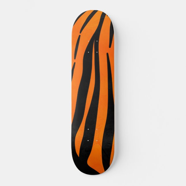 Skateboard Poster de animal de bandes de tigres noirs orange  (Recto)