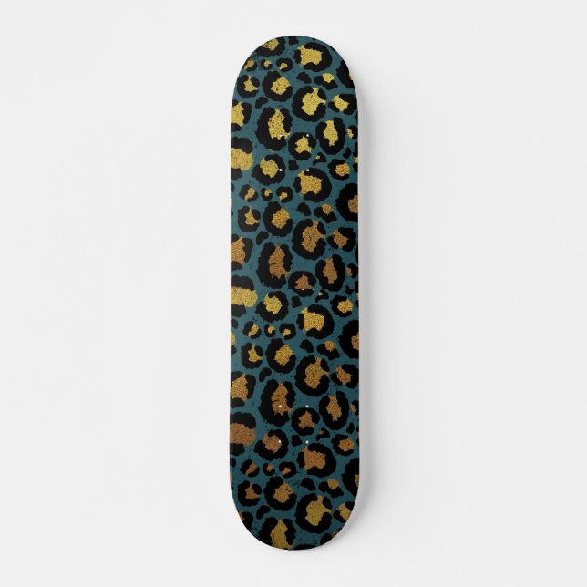 Skateboard Poster de animal or et noir (Devant)