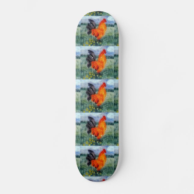 Skateboard Poulet de coq d'oiseaux de ferme (Recto)
