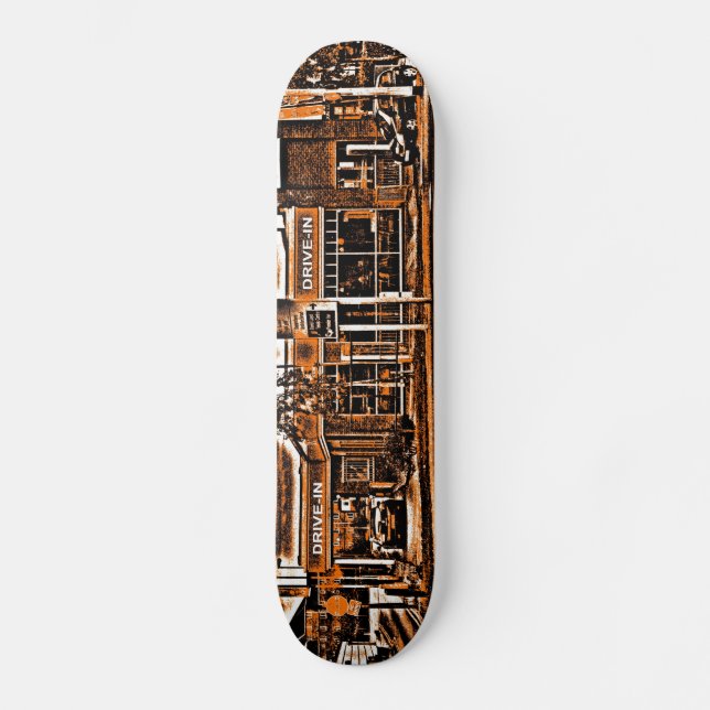 Skateboard Poulet frit au volant en orange (Recto)