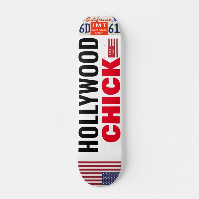 Skateboard POULETTE D'HOLLYWOOD  USA 7 3/4" Planche de Skateb (Devant)