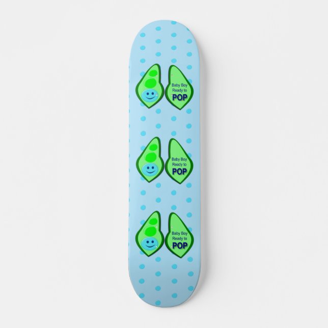Skateboard Prêt pour la pop Baby Boy Pea Blue (Devant)