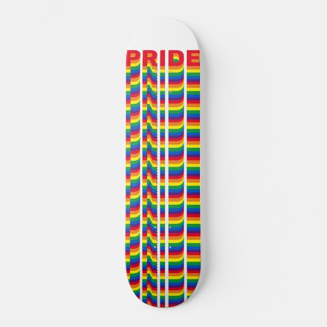 Skateboard Pride lgbt lgbtq queer gay arc-en-ciel rétro motif (Recto)
