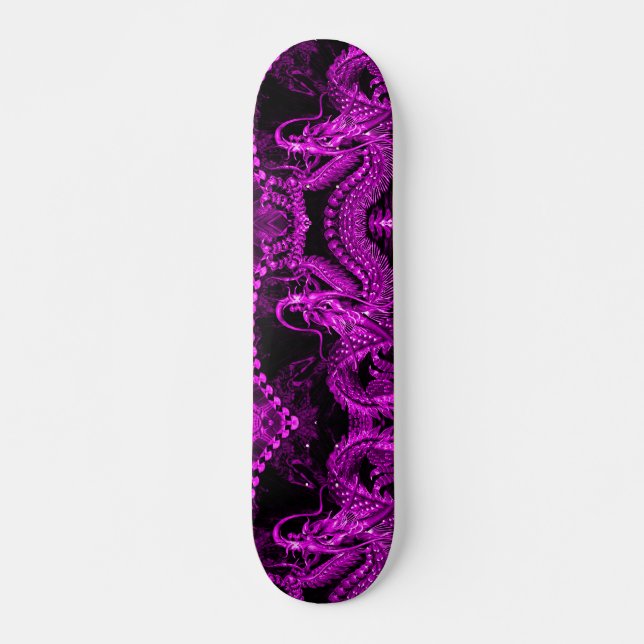 Skateboard Pro panneau de dragon chinois pourpre d'empereur (Devant)
