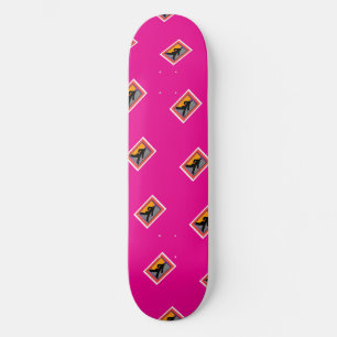Skateboard Promeneuse en noir rose vif