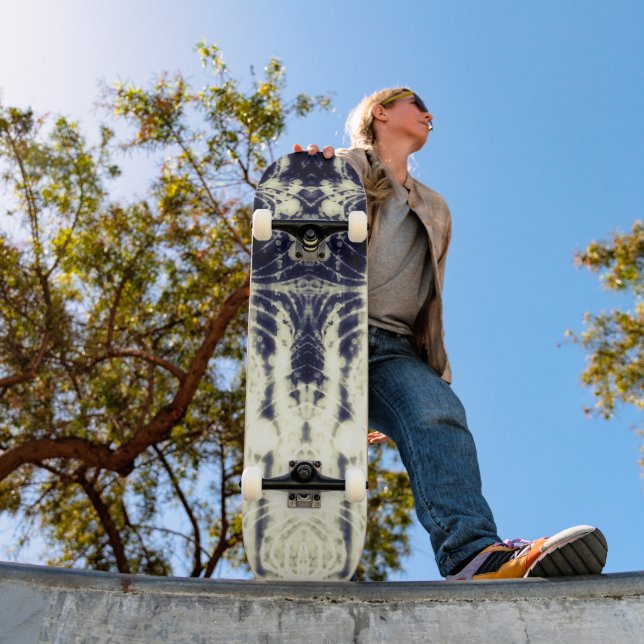 Skateboard psychedelic abstract art black and white (Extérieur 1)