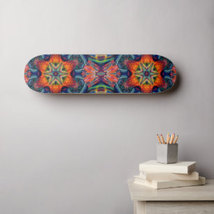 Skateboard Psychedelic Colorful Kaleidoscope Pattern