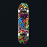 Skateboard Psychedelic Deck for Skateboarders<br><div class="desc">Make this Psychedelic Deck for Skateboarders your own by adding your text. To access advanced editing tools,  please go to "Personalize this template" and click on "Details",  scroll down and press the "click to customize further" link.</div>