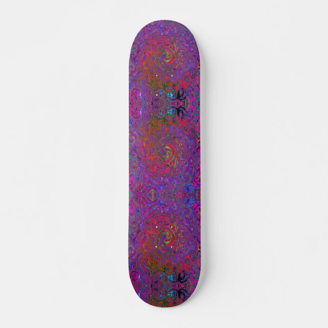 Skateboard Psychedelic Groovy Magenta Retro Liquid Swirl (Devant)