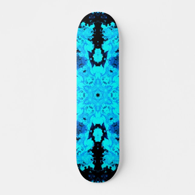 Skateboard Psychedelic Hippie Blue and Black (Devant)