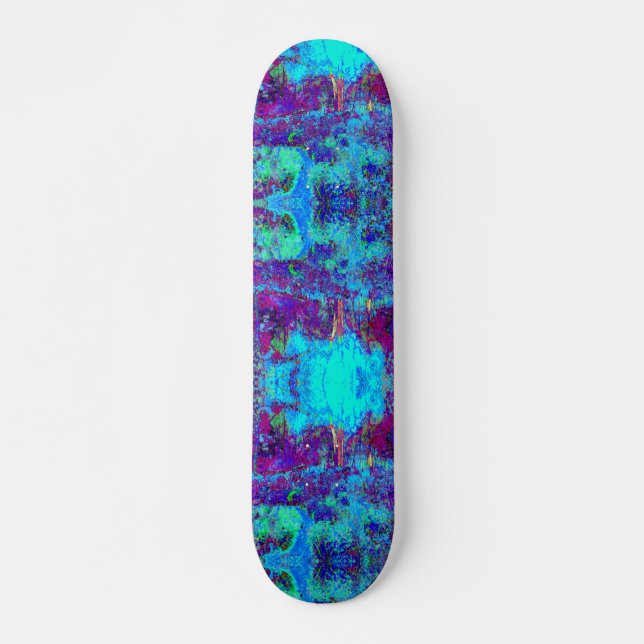 Skateboard Psychedelic Impressionistic Blue Garden Landscape (Devant)