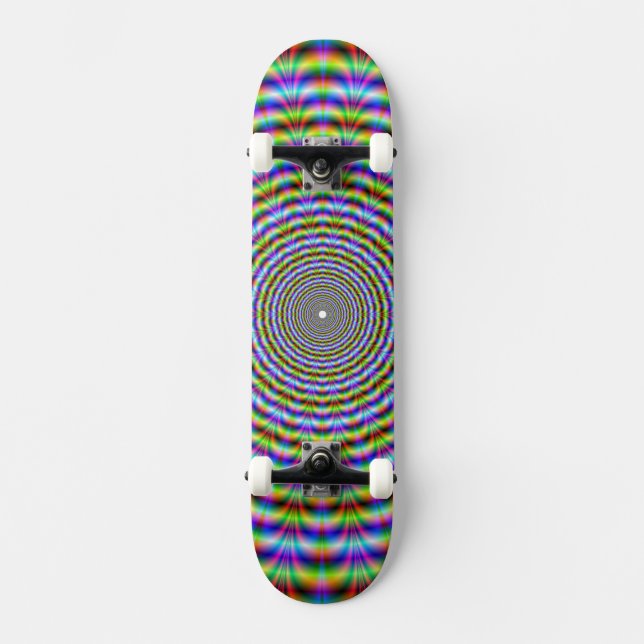 Skateboard Psychedelic Neon Ripples (Recto)