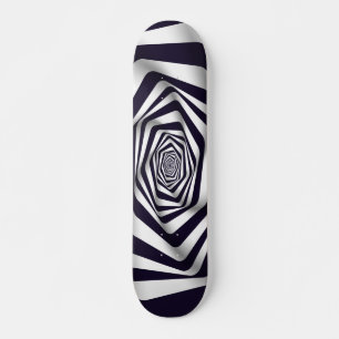 Skateboard psychedelic optical illusion black & white circle