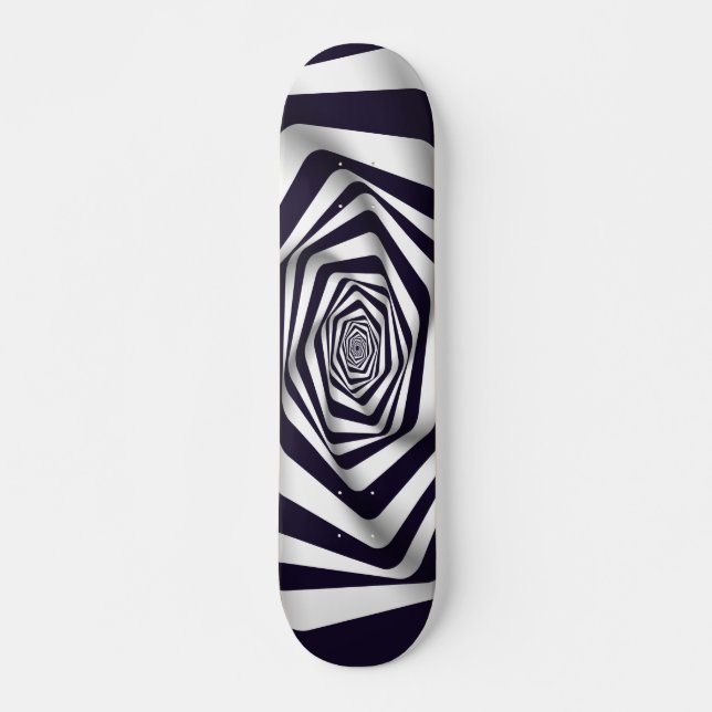 Skateboard psychedelic optical illusion black & white circle (Devant)