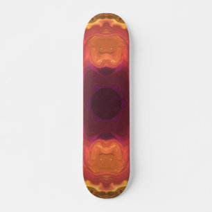 Skateboard Psychédélique Hippie Fleur Orange violet et jaune