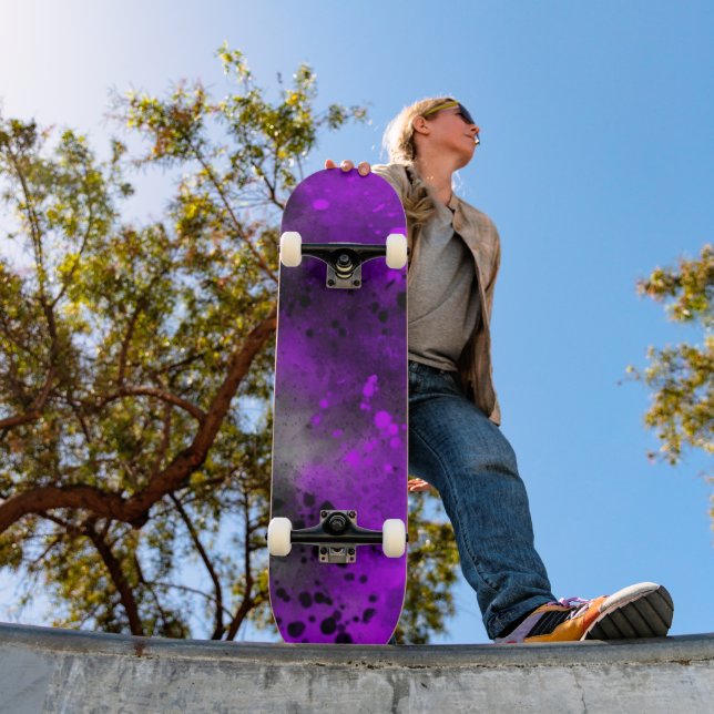 Skateboard Pulvérisateur de peinture Effet Patinage violet (Extérieur 1)
