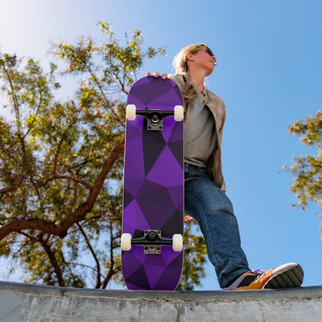 Skateboard Purple black geometric mesh pattern (Extérieur 1)