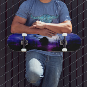 Skateboard Purple Blue Black Grim Reaper Imaginaire Nuit