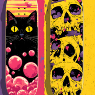 Skateboard Purple Clouds primé sur Jaune