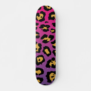 Skateboard Purple Leopard Print