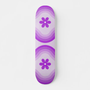 Skateboard Purple Mid-Century Floral moderne Arc-en-ciel Abst
