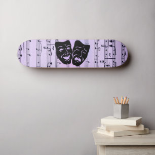 Skateboard Purple Music and Theater Masks